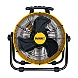 DEWALT DXF-2042 High-Velocity Industrial,Floor,Drum,Barn,Warehouse Fan Heavy Duty Mover Portable Air Circulator 3-Speed Adjustable Tilt, 20', Yellow