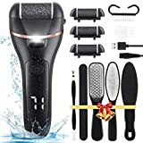 SIHOHAN Callus Remover for Feet Electric, Pedicure Tools Kit Feet Scrubber to Remove Dead Skin and Cracked Heels, Professional Foot Care Feet Files with 3 Roller Heads, 2 Speed, Battery Display