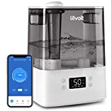 LEVOIT Humidifiers for Bedroom Large Room Home, Smart Wifi Alexa Control, 6L Top Fill Cool Mist for Baby and Plants, Ultrasonic, Essential Oil Diffuser, Customized Humidity, Night Light, Quiet, Gray