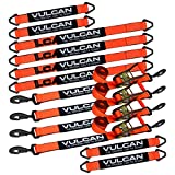 VULCAN Complete Axle Strap Tie Down Kit with Snap Hook Ratchet Straps - PROSeries - Includes (4) 22' Axle Straps, (4) 36' Axle Straps, and (4) 8' Snap Hook Ratchet Straps