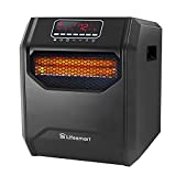 LifeSmart HT1013 High Power 1,500 Watt 6 Quartz Element Infrared Large Room 3 Mode Programmable Space Heater w/ Remote and Digital Display
