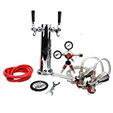 BACOENG Double Faucet Tower Keg System No Tank Conversion Kit