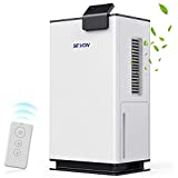 SEAVON Dehumidifiers for Home with Remote Controller, 2000ml Ultra Quiet Dehumidifier for 5300 Cubic Feet (560 sq ft), 2 Speed Modes, 3 Light Modes, Auto-Off for Bedroom, Bathroom, Basement, Closet, RV