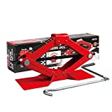 BIG RED T10152 Torin Steel Scissor Lift Jack Car Kit, 1.5 Ton (3,000 lb) Capacity, Red