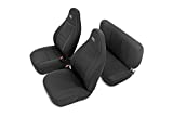 Rough Country Neoprene Seat Covers | (fits) 2003-2006 Jeep Wrangler TJ | 1st/2nd Row | Water Resistant | | 91001, Black