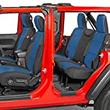 Diver Down Front and Rear Neoprene Seat Cover Set, Blue - Fits Jeep Wrangler JL Unlimited 4-Door 2018-2021 - Custom Fit Seat Covers - Soft Cushion Feel - Padded for Comfort (Fits Cloth Seats)