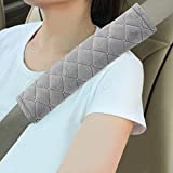 Car Seat Belt Cushions Shoulder Pad Soft Two Packs for All Car Owners for a More Comfortable Driving (Grey)