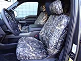 Durafit Seat Covers Made to fit 2015-2019 Ford F150-550 XL/XLT/Lariat, Front Buckets, with Adjustable HR & Rear 60/40 Split Bench, A-HR, No Armrest, Double Cab Front & Back Seat Cover Set, in Camo