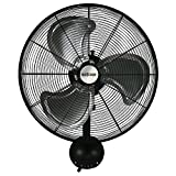 Hurricane Wall Mount Fan - 20 Inch | Pro Series | High Velocity | Heavy Duty Metal Wall Mount Fan for Industrial, Commercial, Residential, and Greenhouse Use - ETL Listed, Black