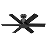 Hunter Fan Company 59613 Hunter Kennicott Indoor, Outdoor Ceiling Fan with Wall Control, 44, Matte Black Finish