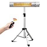 AOBMAXET Outdoor Patio Heater, 1500W Electric Infrared Heater with Remote Control, Indoor/Outdoor Wall-Mounted, Weatherproof Heater with Stand for Garage, Backyard, Restaurant