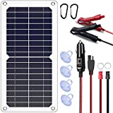 SUNAPEX 10W 12V Portable Solar Battery Charger & Maintainer - Solar Panel-Built - in Intelligent Charge Controller-Solar Powered Charger for Automobile Car RV, etc