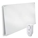 EconoHome Wall Mount Space Heater Panel - with Thermostat - 600 Watt Convection Heater - Ideal for 200 Sq Ft Room - 120V Electric Heater - Save On Your Home Heating Costs - with Overheat Protection