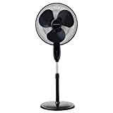Honeywell Double Blade 16 Pedestal Fan Black With Remote Control, Oscillation, Auto-Off & 3 Power Settings