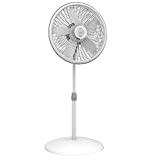 Lasko 1820 18″ Elegance & Performance Adjustable Pedestal, White-Features Oscillating Movement Tilt-back Fan Head, 2.3