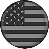 Leo IRis Rv Spare Tire Cover Wheel Black American Flag Protectors Weatherproof Dust-Proof for Camper Universal for Trailer SUV Truck Camper Travel Trailer Accessories 14' 15' 16' 17'