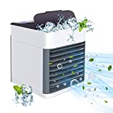 Portable Air Conditioner, USB Air Cooler with 3-Speed, Personal Mini Air Conditioner with LED Light, Evaporative Cooler for Small Room/Office/Desk/Nightstand/Camping