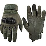 WTACTFUL Touchscreen Motorcycle Tactical Full Finger Gloves for Airsoft Paintball Cycling Motorbike ATV Hunting Hiking Riding Racing Climbing Operating Work Outdoor Sports Gloves Size Large Green