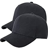 Guwfuve 2Pack Classic Quality Baseball Cap, Dad/Fishing/Tactical/Operator/Outdoors/Trucker Hats for Men/Women ((Black+Black) 2Pack)