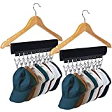 UCOMELY Hat Rack for Baseball Caps Hat Organizer Holder for Hanger & Room Closet Display, 2Pack 10 Hat Storage Clips for Hang Ball Caps Winter Beanie & Accessories, for Men, Boy or Women Gift (Black)