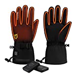 TIDEWE Heated Gloves with 2 Battery Packs, Waterproof Rechargeable Heating Gloves for Men Women, Thermal Warm Gloves for Hunting Fishing Skiing Snowboarding Cycling Skating Hiking (Black, Size XL)