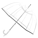 Kung Fu Smith 52 Inch Bubble Clear Umbrella for Weddings, Bulk Large Adult Windproof Dome Rain Umbrella