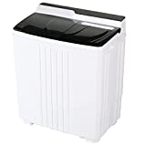 AODAILIHB Portable Washing Machine, Mini Washer Twin Tub Washer with Spin Dryer, 13lbs Capacity Washer(8Lbs) and Spinner(5Lbs), Built-in Drain Pump, Compact Washing Machine for Apartment, Dorm and RV (Black, 13LBS)