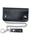 Carroll Leather 638 Black 5-Pocket Biker Wallet with Chain