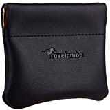 Travelambo Leather Squeeze Coin Purse Pouch Change Holder For Men & Women (01 Vintage Black)