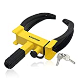 Wheel Clamp Lock Universal Security Tire Lock Anti Theft Lock Fit Most Vehicles Max 10' Tire Width and 7' Reach for Trailers SUV Boats ATV's Motorcycles Golf Cart Great Deterrent Bright Yellow/Black