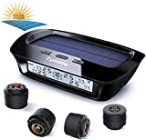Tymate Tire Pressure Monitoring System M12-3 - Solar Charge, 5 Alarm Modes, Auto Sleep Mode, Tire Position Exchange, 4 TPMS Sensors (0-87 PSI)