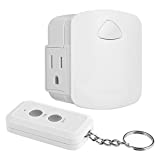 DEWENWILS Remote Control Outlet, Upgraded Version Wireless Remote Light Switch for Lamp, Household Appliances, 15A/1875W, 100 FT Long Range, Compact Side Plug, ETL Listed, White