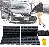 JOJOMARK Tire Traction Mat, Recovery Track Portable Emergency Devices for Pickups Snow, Ice, Mud, and Sand Used to Cars, Trucks, Van or Fleet Vehicle (2pcs*39in)