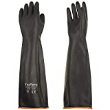 ThxToms Heavy Duty Latex Gloves, Resist Strong Acid, Alkali and Oil, 22' , 1 Pair