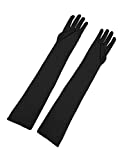 Allegra K Women's Long Gloves 1920S Evening Party Full Finger Mittens Elegant Opera Glove One Pair Matte Black