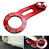 Rear Tow Towing Hook for Universal Car Auto Trailer Ring Aluminum Alloy, Improved} Wiredrawing Anodizing (Red)