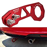 EIOUMAX Rear Tow Towing Hook for Universal Car Auto Trailer Ring Aluminum Racing Trailer Hook Red