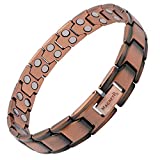 MagnetRX® Pure Copper Magnetic Therapy Bracelet - Arthritis Pain Relief & Carpal Tunnel Magnetic Copper Bracelets for Men - Adjustable Length with Sizing Tool (Leo Style)