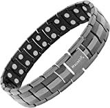 MagnetRX® Ultra Strength Magnetic Therapy Bracelet - Arthritis Pain Relief and Carpal Tunnel Magnetic Bracelets for Men - Adjustable Length with Sizing Tool (Gunmetal)