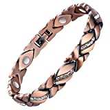 Jecanori Copper Bracelets for Women Magnetic for Arthritis Pain Relief~Effective Therapy for RSI&Carpal Tunnel~100% Pure Copper Crystal Bracelets~Jewelry Gift with Adjust Tool