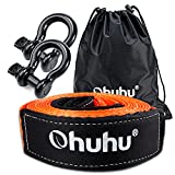 Ohuhu Heavy Duty Tow Straps Recovery Kit 3' x 20ft, 31,944 lbs Break Strength, Triple Reinforced Loop, Protective Sleeves, Tow Strap Heavy Duty with 3/4' D-Ring Shackles for Truck, Jeep, SUV, ATV