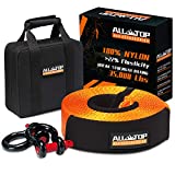 ALL-TOP Tow Strap Kit, 3' x 30' Nylon Recovery Strap 35,000lb Break Strength, Heavy Duty Tow Rope, Offroad Snatch Strap for 4x4 Vehicle Truck SUV RV, 3/4 D Ring Shackles + Storage Bag are Included