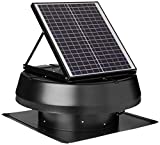 iLIVING HYBRID Ready Smart Thermostat Solar Roof Attic Exhaust Fan, 14', 1750 CFM, 2500 Coverage Area, Black