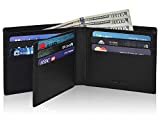 Black Leather Bifold Wallets for Men - RFID Protected Front Pocket Wallet 1 ID