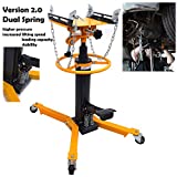 HTTMT- 34' To 73' Professional Dual Spring Hydraulic Transmission Jack Car Lift 1300 lbs/ 0.6 Ton 2 Stage Dual Spring [P/N: ET-CAR-FIX004-0.6T-YELLOW]
