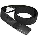 Money Belts for Travel for Men, Nylon Military Tactical Mens Belt with Zinc Alloy Buckle, Security Travel Money Belt with Hidden Money Pocket - Black