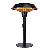 Star Patio Outdoor Freestanding Electric Patio Heater, Tabletop heater, Infrared Heater, Hammered Bronze Finished, Portable Heater suitable as a Balcony Heater, 1566-CT
