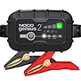 NOCO GENIUS2, 2-Amp Fully-Automatic Smart Charger, 6V and 12V Portable Battery Charger, Battery Maintainer, Trickle Charger, and Battery Desulfator with Temperature Compensation