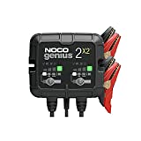NOCO GENIUS2X2, 2-Bank, 4-Amp (2-Amp Per Bank) Fully-Automatic Smart Charger, 6V and 12V Battery Charger, Battery Maintainer, Trickle Charger, and Battery Desulfator with Temperature Compensation