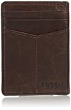 Fossil Men's Ingram Leather Magnetic Card Case with Money Clip Wallet, Brown